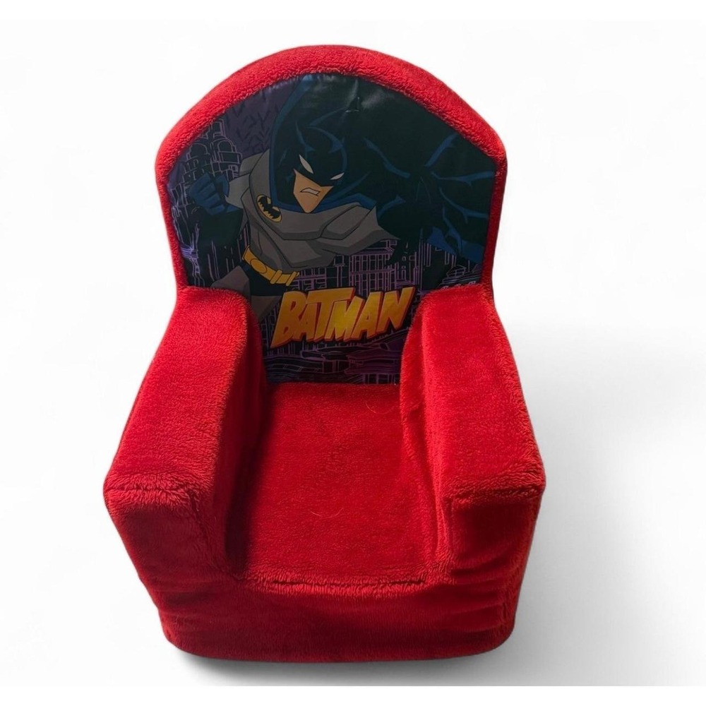 2004 Batman DC Comics Spin Master Plush Foam Toddler Chair Red Vintage HTF